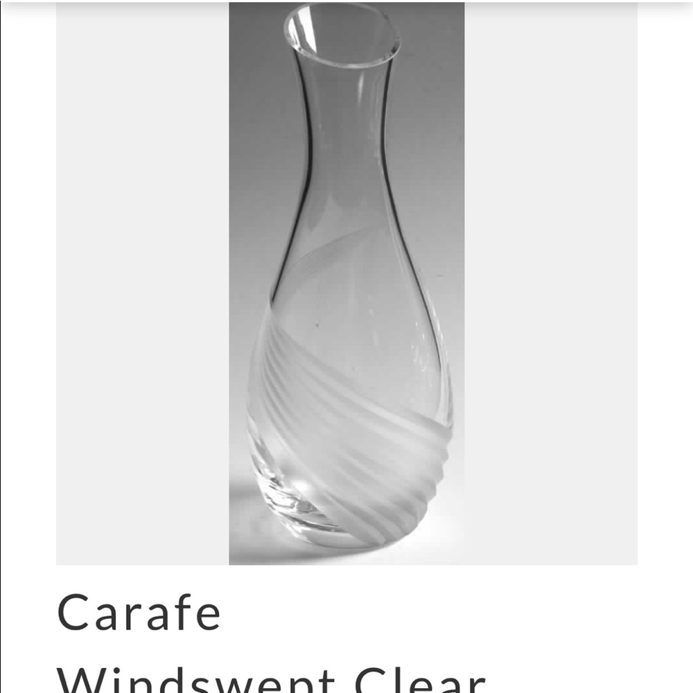 Lenox windswept wine carafe and two wine glasses